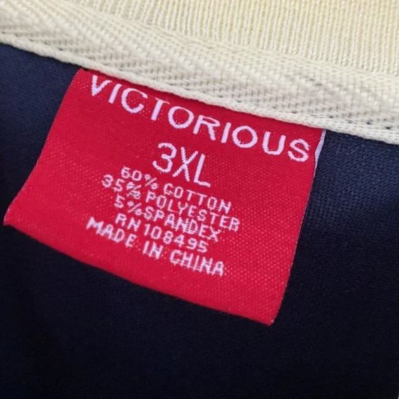 Victorious Retro Style Tracksuit Jacket Navy Blue w/White and Red Trim Size 3XL - Picture 3 of 13